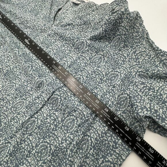 TOMMY HILFIGER |‎ Women's 24 Long Sleeve Blue Floral Peasant Blouse Tunic Sheer - Picture 9 of 9